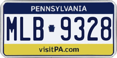PA license plate MLB9328