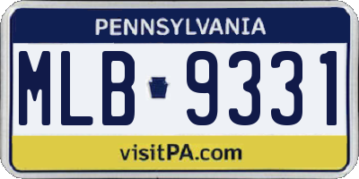 PA license plate MLB9331
