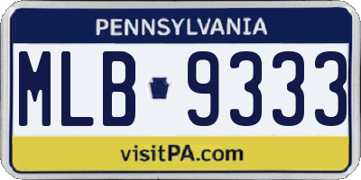 PA license plate MLB9333