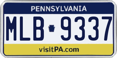 PA license plate MLB9337