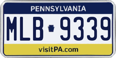 PA license plate MLB9339