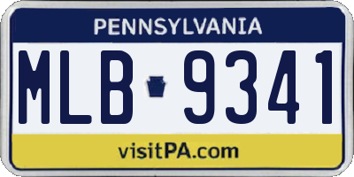 PA license plate MLB9341