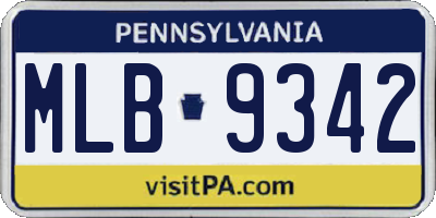 PA license plate MLB9342