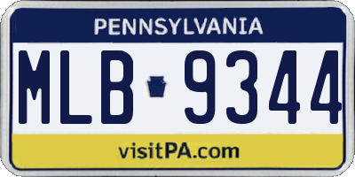 PA license plate MLB9344