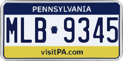 PA license plate MLB9345