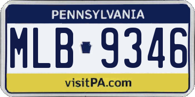 PA license plate MLB9346