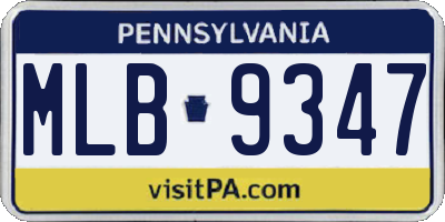 PA license plate MLB9347