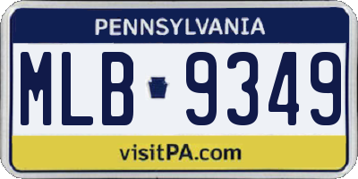 PA license plate MLB9349