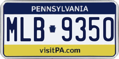 PA license plate MLB9350