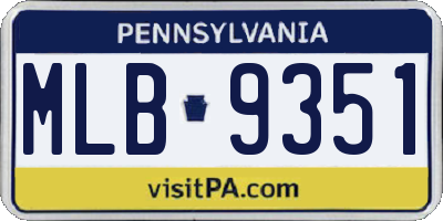 PA license plate MLB9351