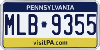 PA license plate MLB9355