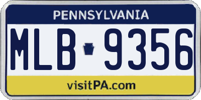 PA license plate MLB9356