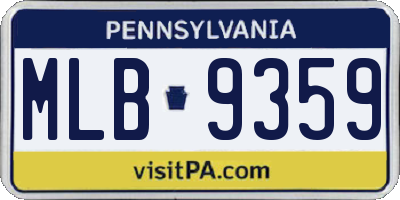 PA license plate MLB9359