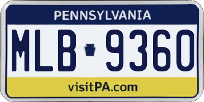 PA license plate MLB9360