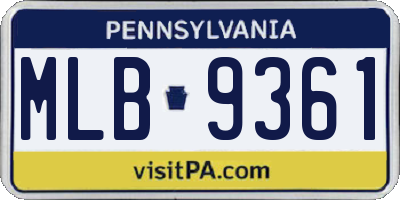 PA license plate MLB9361