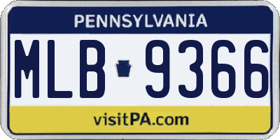 PA license plate MLB9366