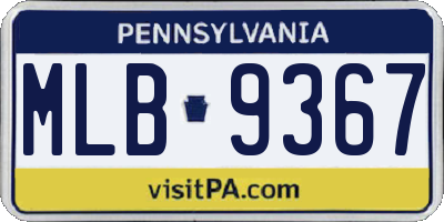 PA license plate MLB9367