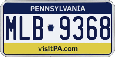 PA license plate MLB9368