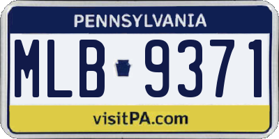 PA license plate MLB9371