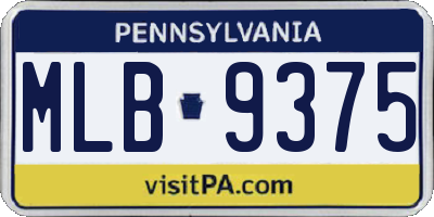 PA license plate MLB9375