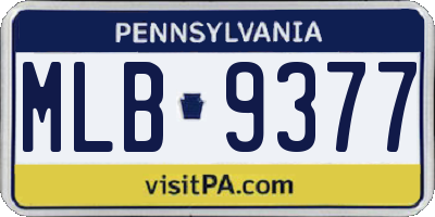 PA license plate MLB9377