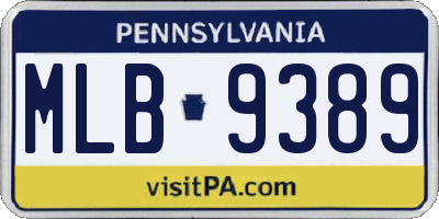 PA license plate MLB9389