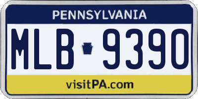 PA license plate MLB9390