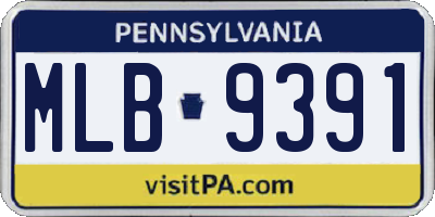 PA license plate MLB9391