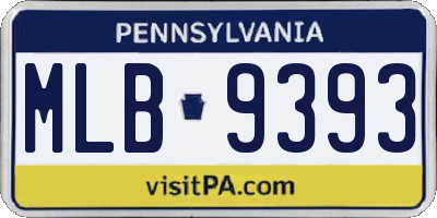 PA license plate MLB9393
