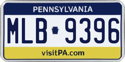 PA license plate MLB9396