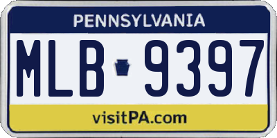 PA license plate MLB9397