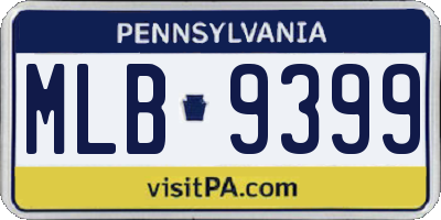 PA license plate MLB9399