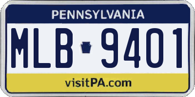 PA license plate MLB9401