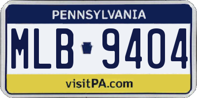 PA license plate MLB9404