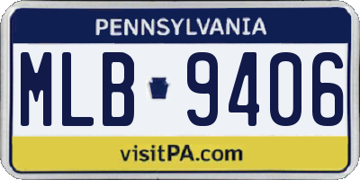 PA license plate MLB9406