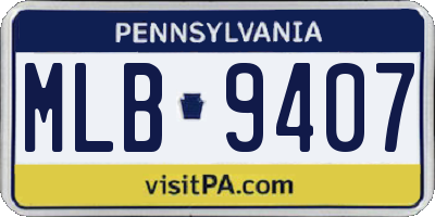 PA license plate MLB9407