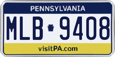 PA license plate MLB9408