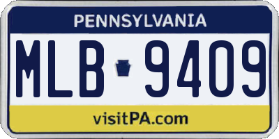 PA license plate MLB9409