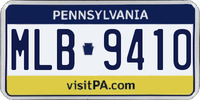 PA license plate MLB9410