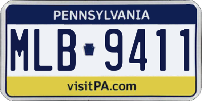PA license plate MLB9411