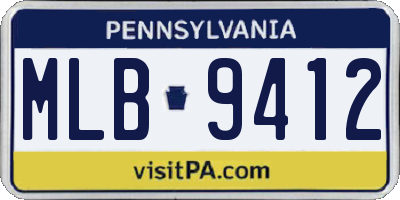 PA license plate MLB9412