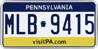 PA license plate MLB9415