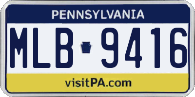 PA license plate MLB9416