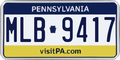 PA license plate MLB9417