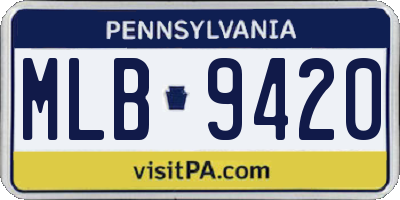PA license plate MLB9420