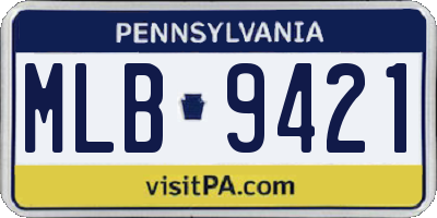 PA license plate MLB9421