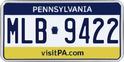 PA license plate MLB9422