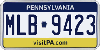 PA license plate MLB9423