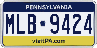 PA license plate MLB9424