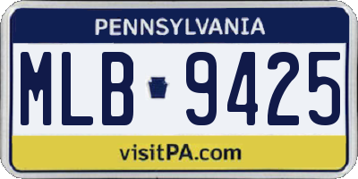 PA license plate MLB9425